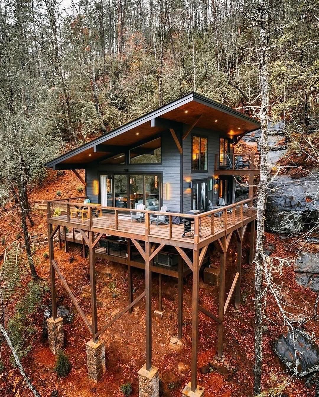 Cliffside Haven Among the Trees