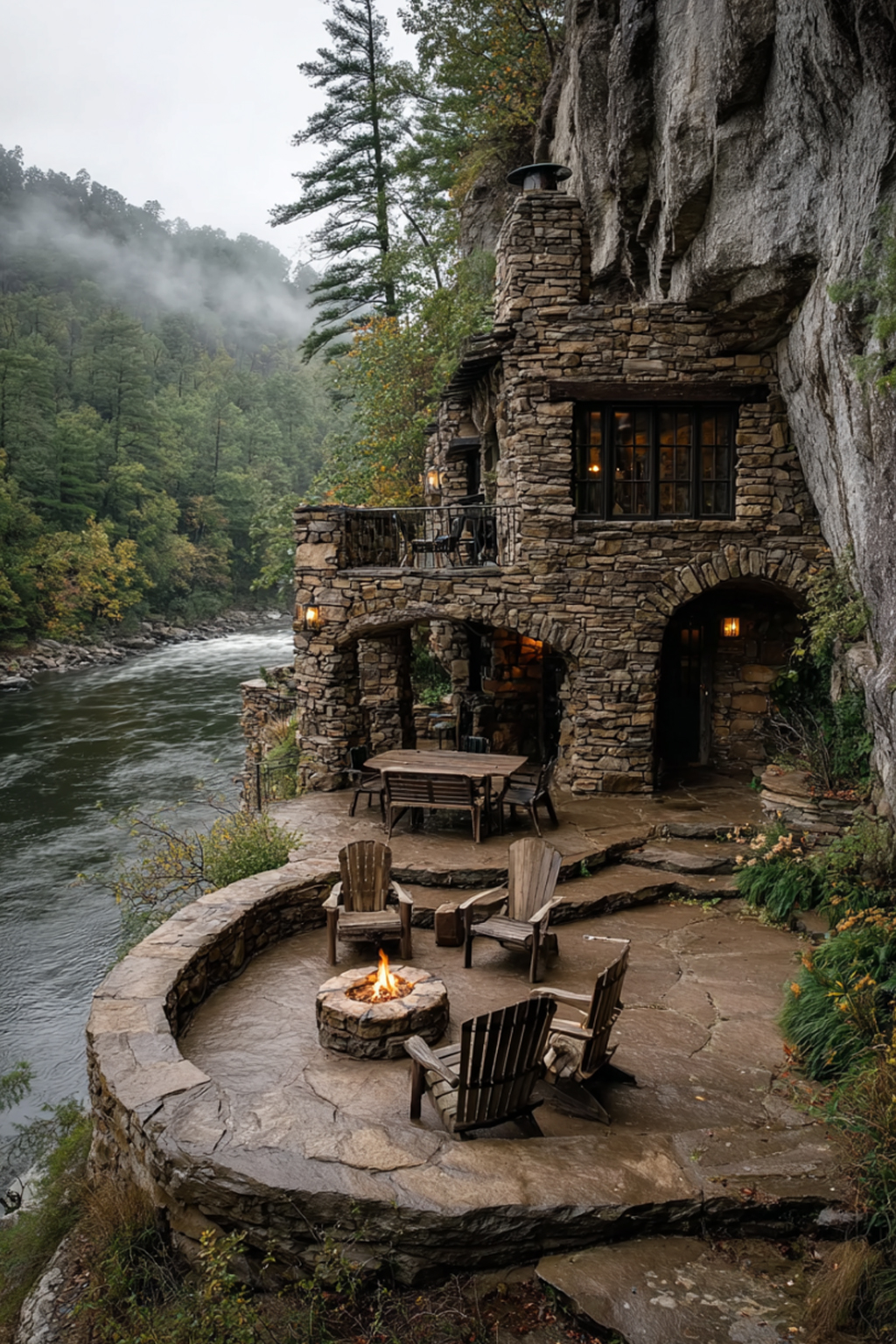 A Stone Cabin Embedded in Nature