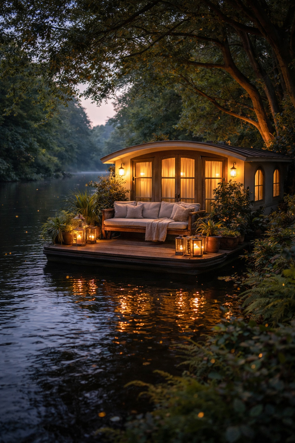 A Floating Sanctuary: Inside the Dreamiest Tiny Houseboat Retreat