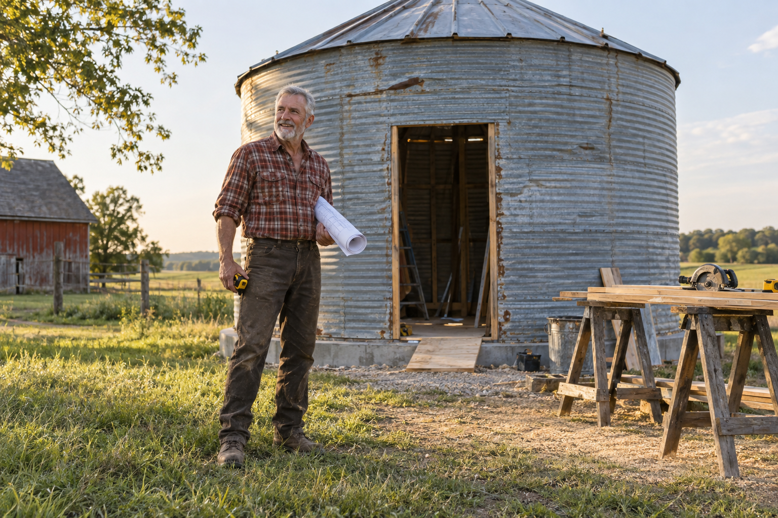 He Bought a Dented Grain Silo for $1,200—Then Hid an Entire Bedroom Under the Kitchen