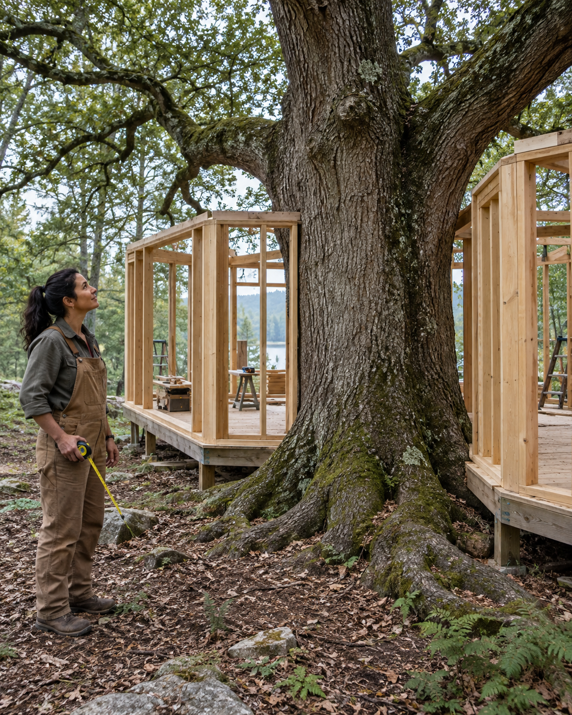 They Told Her to Cut Down the Oak. She Built Her Tiny Home Around It Instead