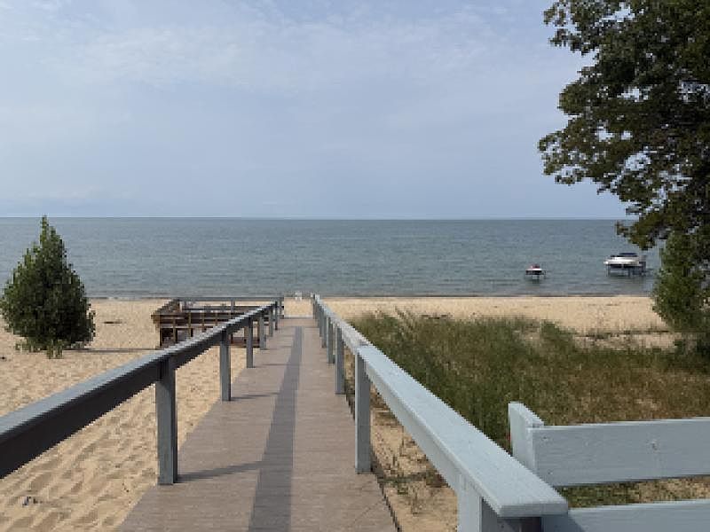 Public sandy beach access near the Caseville property